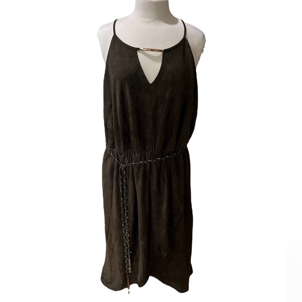 City Chic Suede High Low Dress - 18